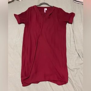 Burgundy Shift Dress